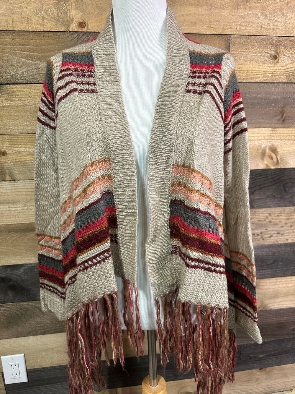 4OUR DREAMERS Fringed Blanket Cardigan Sweater XS/S